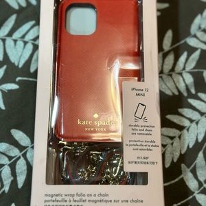 New in box Kate Spade cross body phone case for I Phone 12 mini